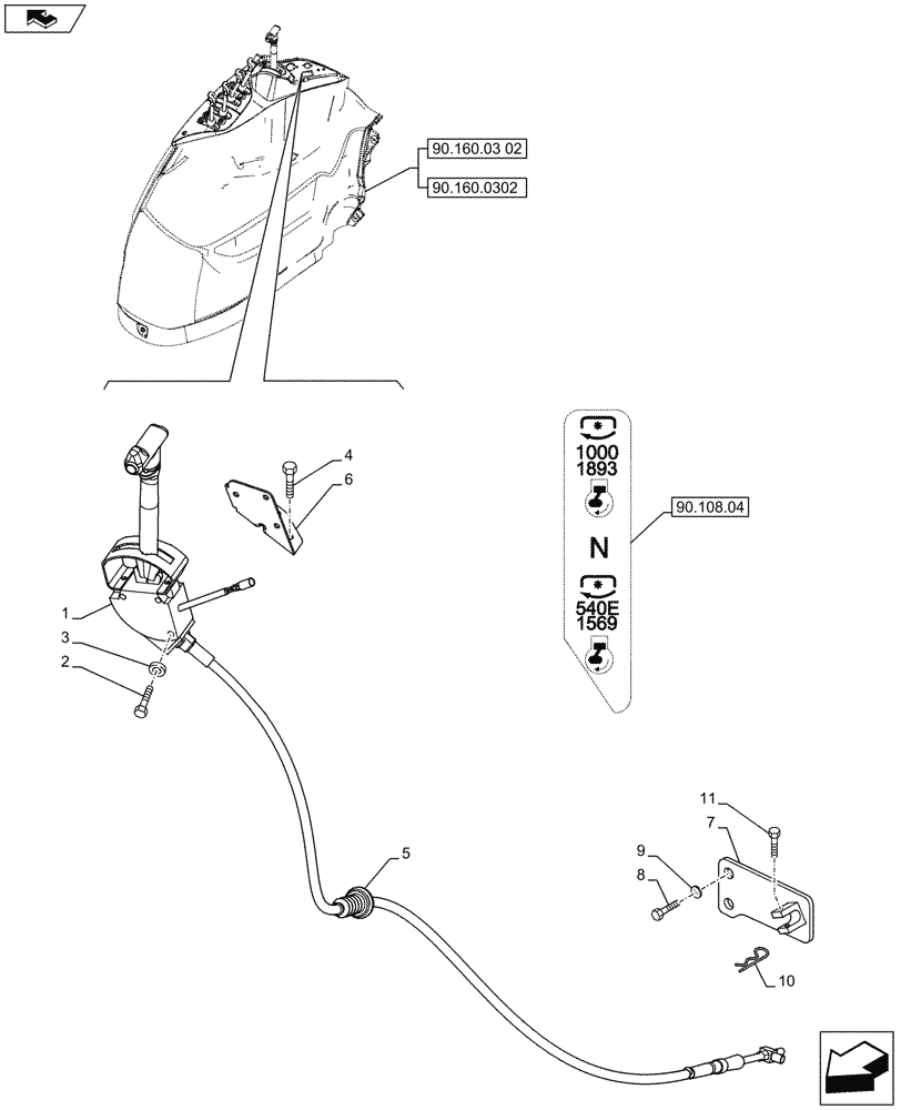 Схема запчастей Case IH PUMA 215 - (31.101.01) - SHIFTABLE PTO, CONTROLS (31) - IMPLEMENT POWER TAKE OFF