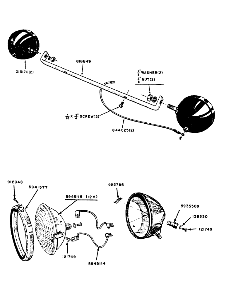 Схема запчастей Case IH 300B-SERIES - (077) - MID MOUNTED HEAD LAMP ATTACHMENT (04) - ELECTRICAL SYSTEMS