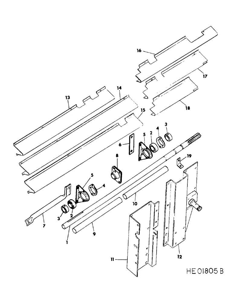 Схема запчастей Case IH 555 - (A-20) - MAIN DRIVE SHAFT AND SHIELDS, 530, 540, 550, AND 555 MODELS 