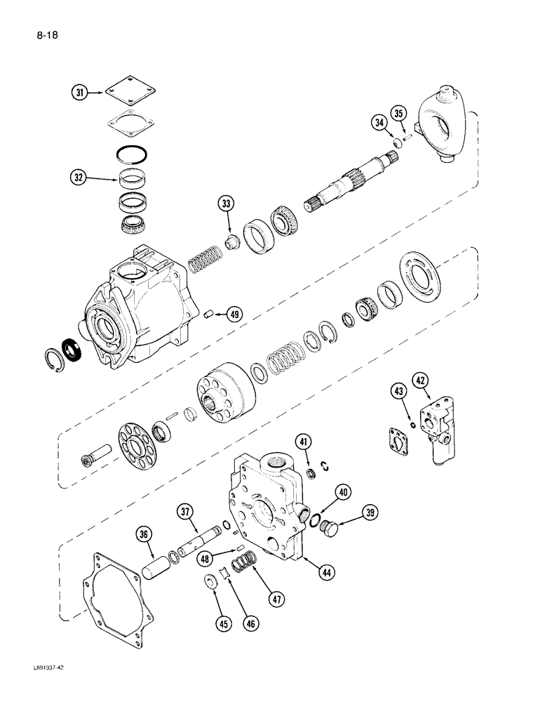 Схема запчастей Case IH 1822 - (8-18) - HYDRAULIC PUMP (07) - HYDRAULICS