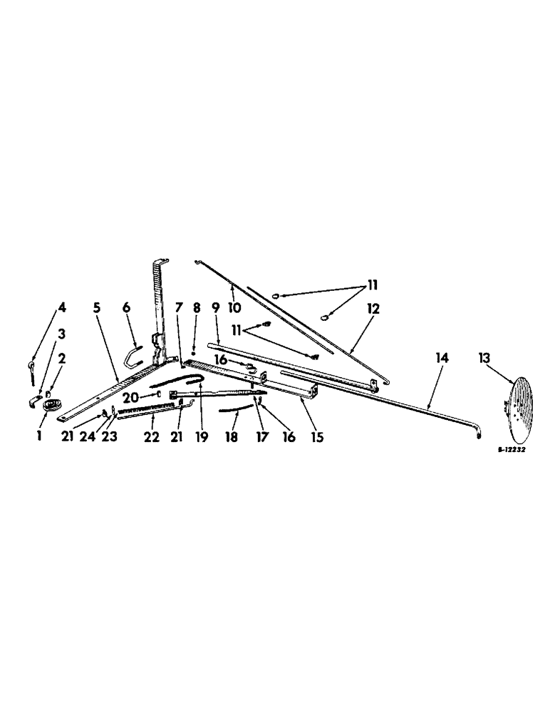 Схема запчастей Case IH 284 - (A-49) - SEMI-AUTOMATIC MARKER, MARKER RODS AND CHAINS 