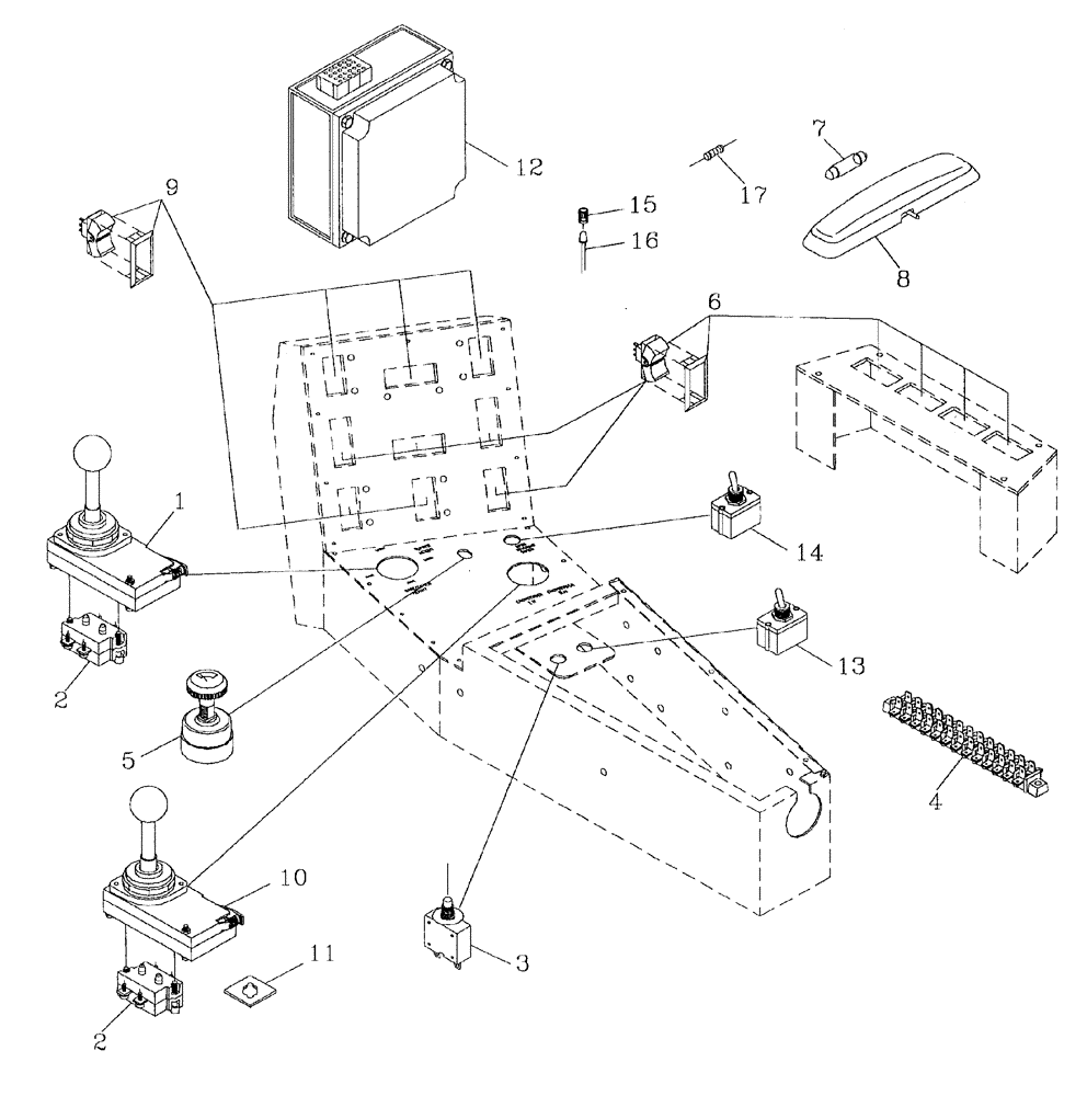 Схема запчастей Case IH 7700 - (A11[06]) - CABIN CONTROLS [ELECTRIC] Mainframe & Functioning Components
