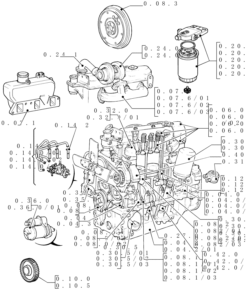 Схема запчастей Case IH JX90 - (SEC. 01) - ENGINE (00) - GENERAL