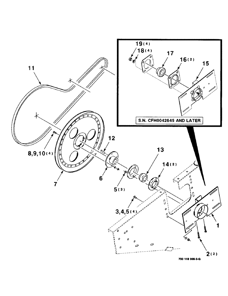 Схема запчастей Case IH 8340 - (2-36) - REEL DRIVE & MOUNTING ASSEMBLY, RIGHT (58) - ATTACHMENTS/HEADERS