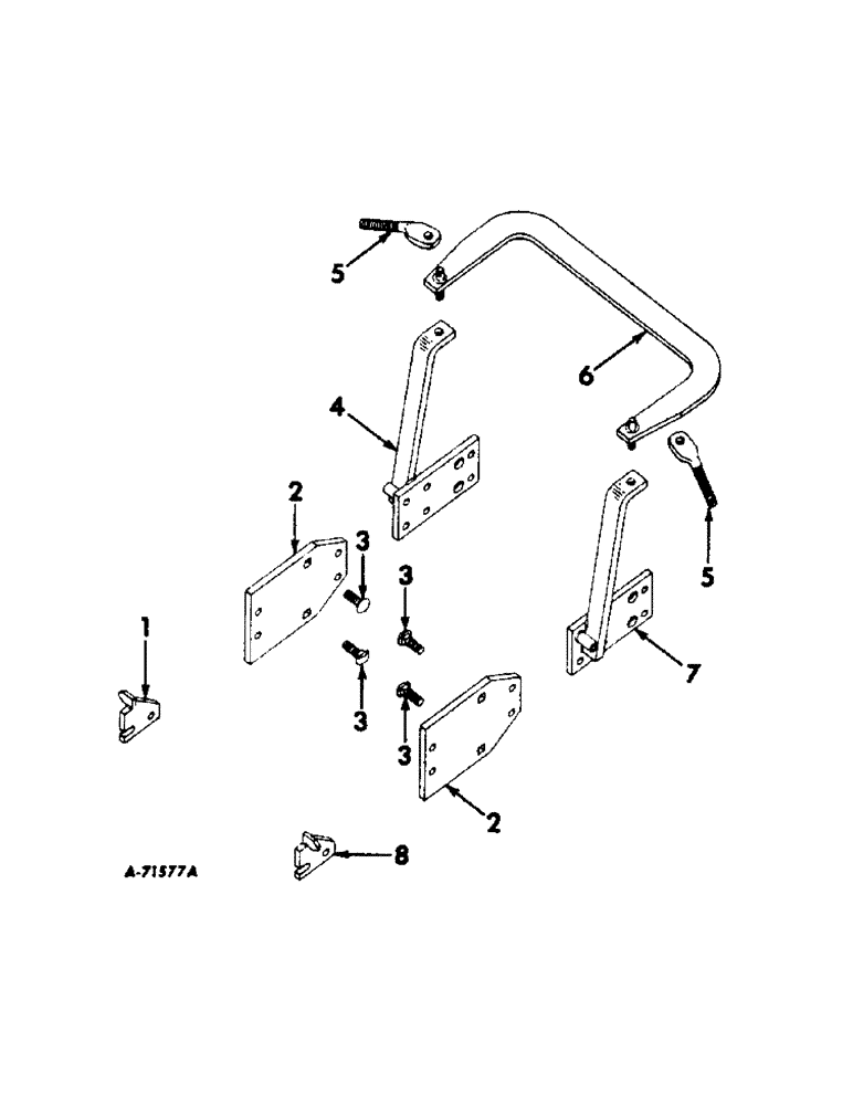 Схема запчастей Case IH 461 - (U-27[A]) - ADAPTING PARTS, TO ADAPT THE NO. 461 CULTIVATOR WITH SELECTIVE LIFT FOR USE WITH F-504 TRACTORS 