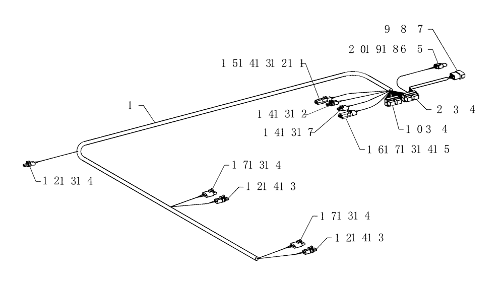 Схема запчастей Case IH 2230 - (55.100.05) - AIR CONTROL HARNESS (55) - ELECTRICAL SYSTEMS