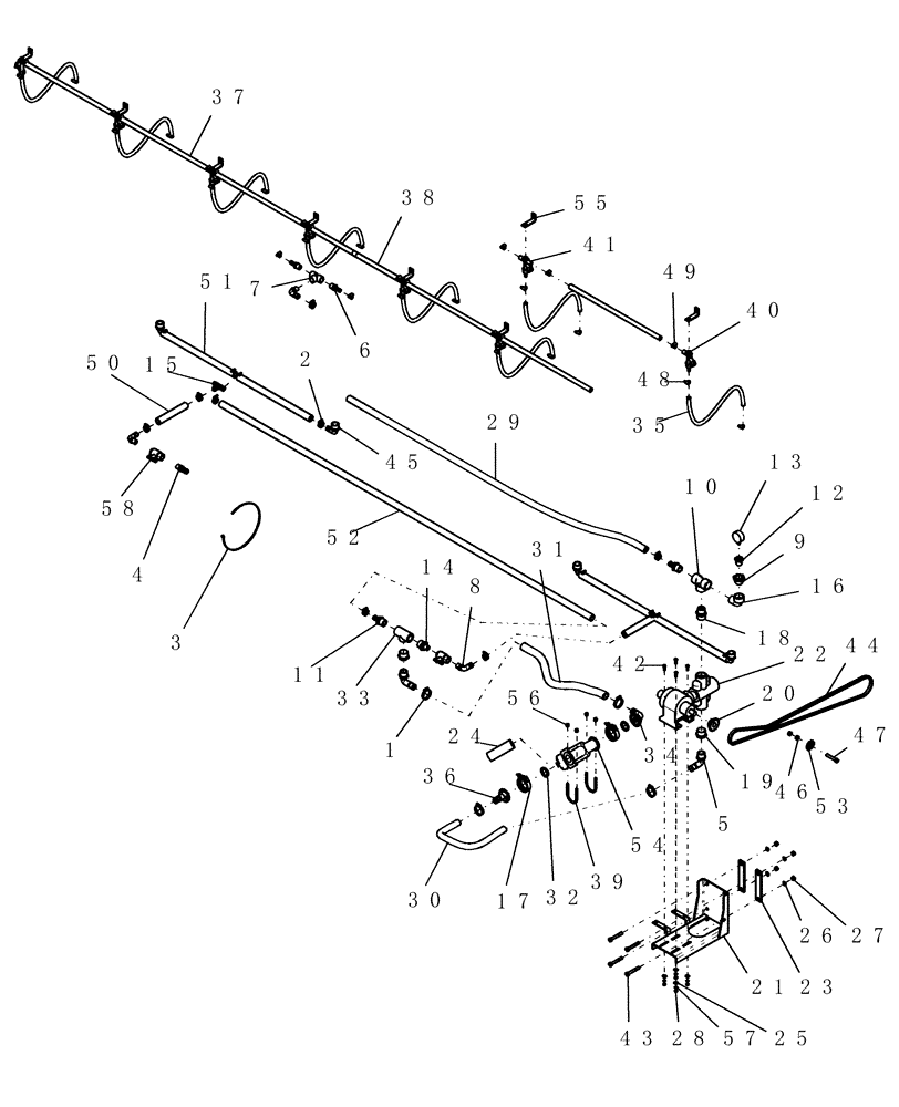 Схема запчастей Case IH 1200 - (L.40.A[17]) - LIQUID FERTILIZER PISTON PUMP SYSTEM AND SECONDARY DRIVE, 8 ROW RIGID TRAILING (ASN CBJ025392) L - Field Processing