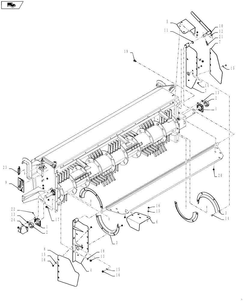 Схема запчастей Case IH RD163 - (60.620.02[01]) - FLAIL CONDITIONER ASSEMBLY (60) - PRODUCT FEEDING