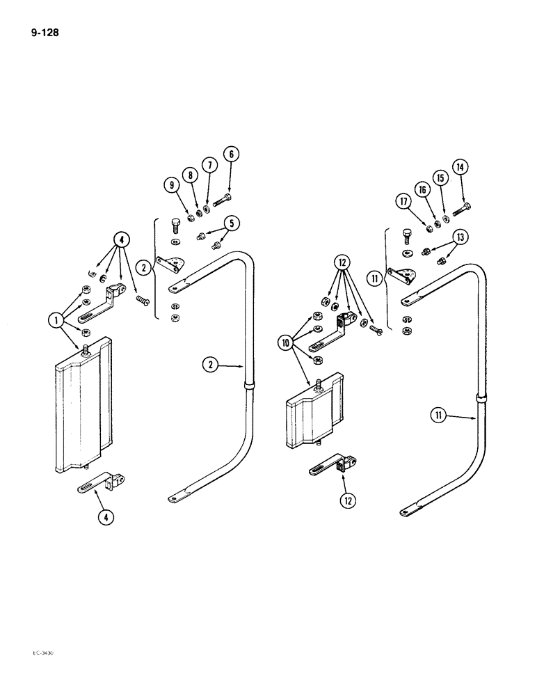Схема запчастей Case IH 2096 - (9-128) - MIRROR ATTACHMENTS (09) - CHASSIS/ATTACHMENTS