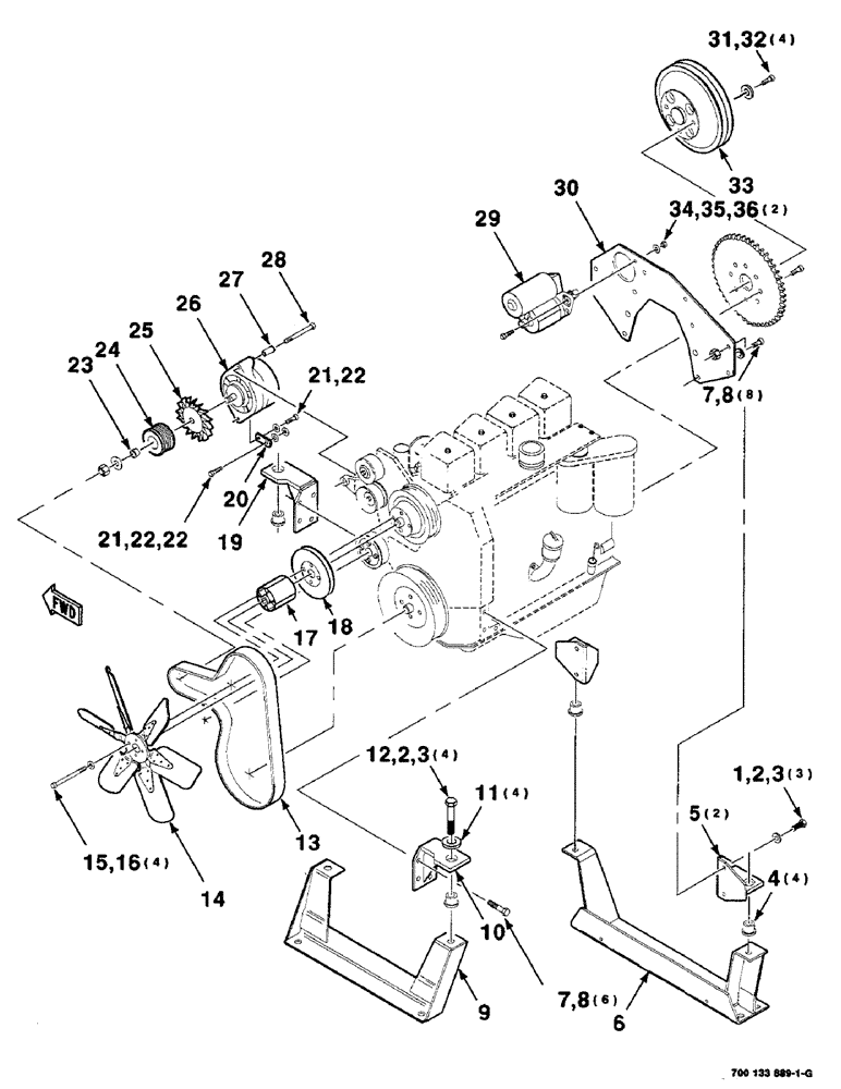 Схема запчастей Case IH 8825HP - (02-02) - ENGINE ACCESSORIES AND MOUNTING ASSEMBLIES (02) - ENGINE