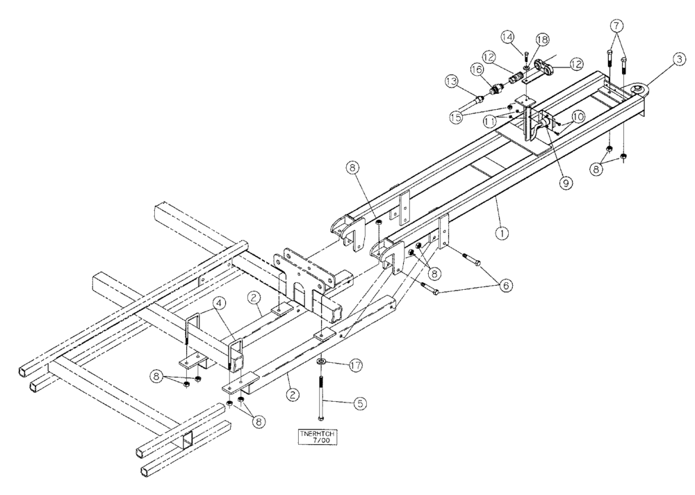 Схема запчастей Case IH TIGERMATE II - (39.110.04) - REAR HITCH ATTACHMENT (39) - FRAMES AND BALLASTING