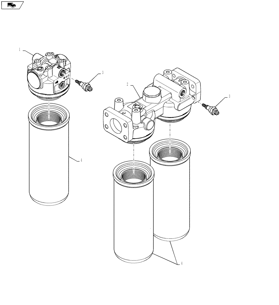 Схема запчастей Case IH STEIGER 400 - (35.300.05) - HYDRAULIC OIL FILTER & FILTER HEAD (35) - HYDRAULIC SYSTEMS