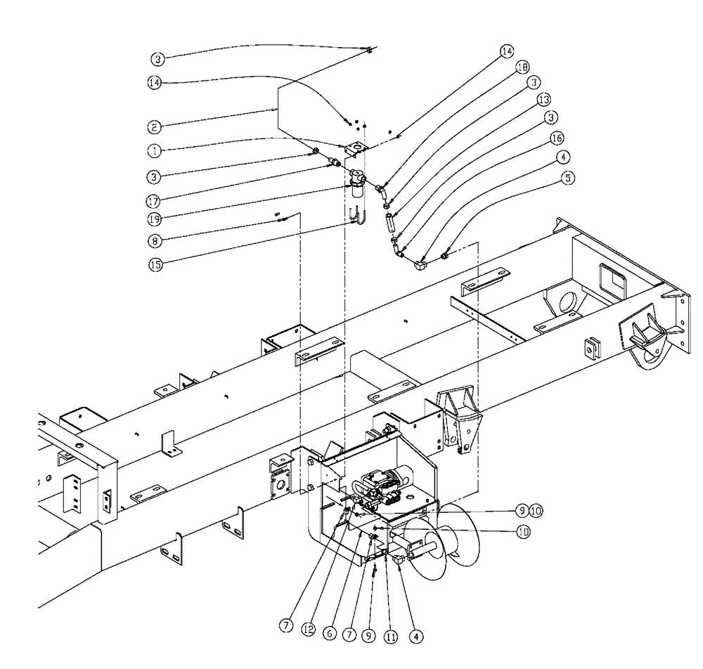Схема запчастей Case IH 438 - (13-008) - PRESSURE WASHER PLUMBING GROUP Pressure Washer