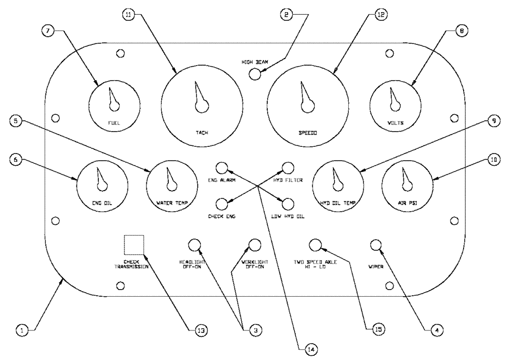 Схема запчастей Case IH FLX4375 - (01-001) - DASH CONTROLS (10) - CAB