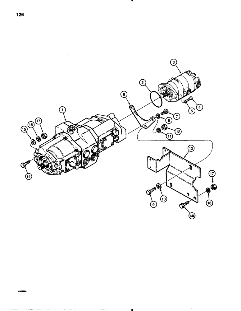 Схема запчастей Case IH 1845B - (126) - TANDEM PUMP ASSEMBLY AND MOUNTING (06) - POWER TRAIN