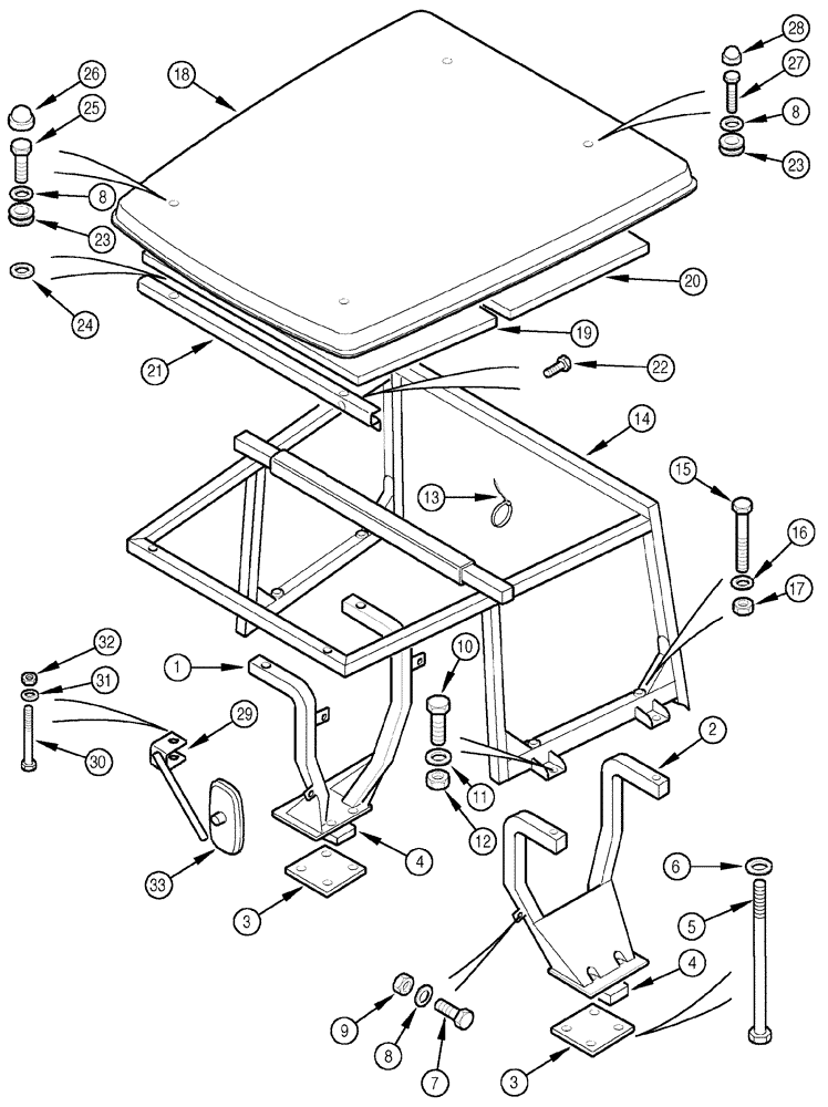 Схема запчастей Case IH C70 - (09-34) - ROLL OVER PROTECTION FRAME (09) - CHASSIS/ATTACHMENTS