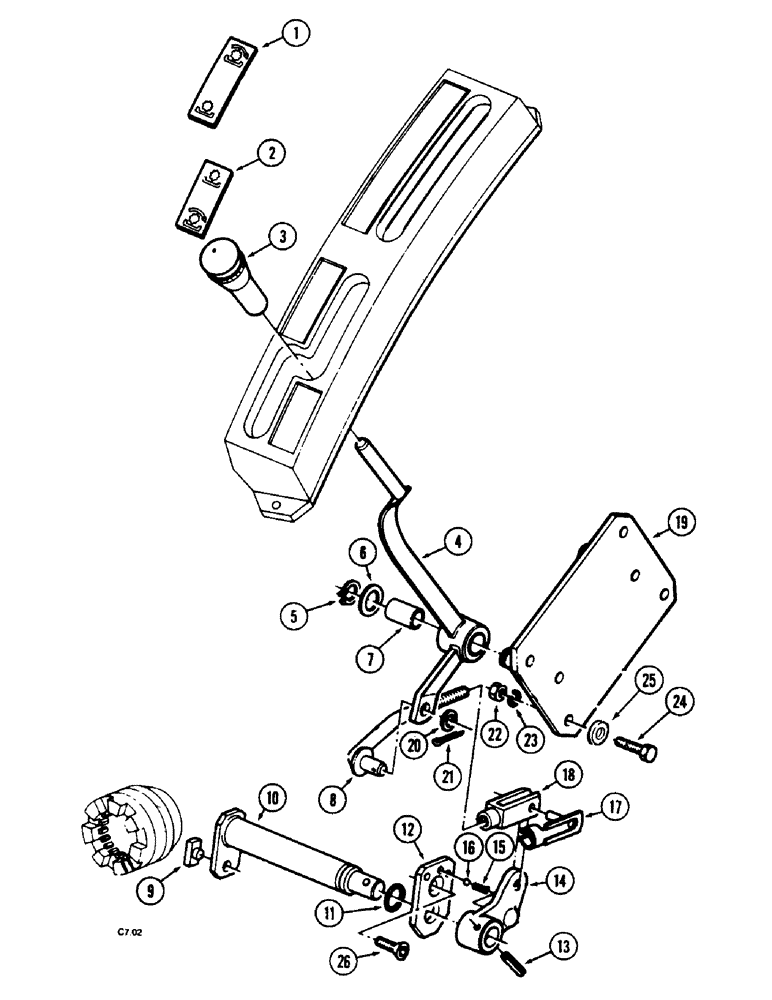 Схема запчастей Case IH 2120 - (6-048) - P.T.O. LEVER AND CONNECTIONS (06) - POWER TRAIN