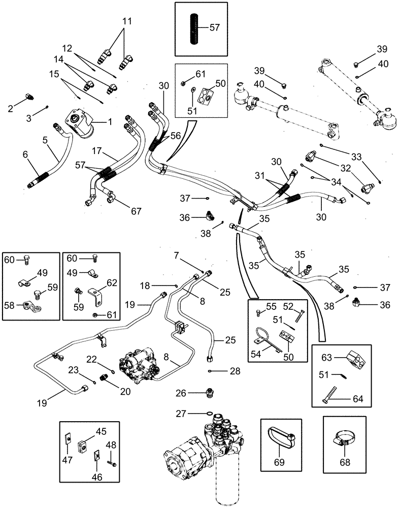 Схема запчастей Case IH MX305 - (05-03) - STEERING SYSTEM - MFD - MX215, 245, 275, 305, MAGNUM 215, 245, 275, AND 305 (05) - STEERING