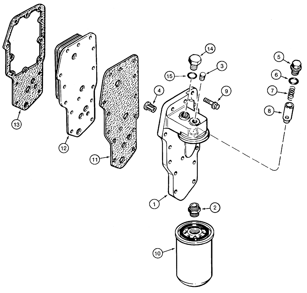 Схема запчастей Case IH 5230 - (2-042) - OIL FILTER AND COOLER, 6-590 ENGINE, 6T-590 ENGINE (02) - ENGINE