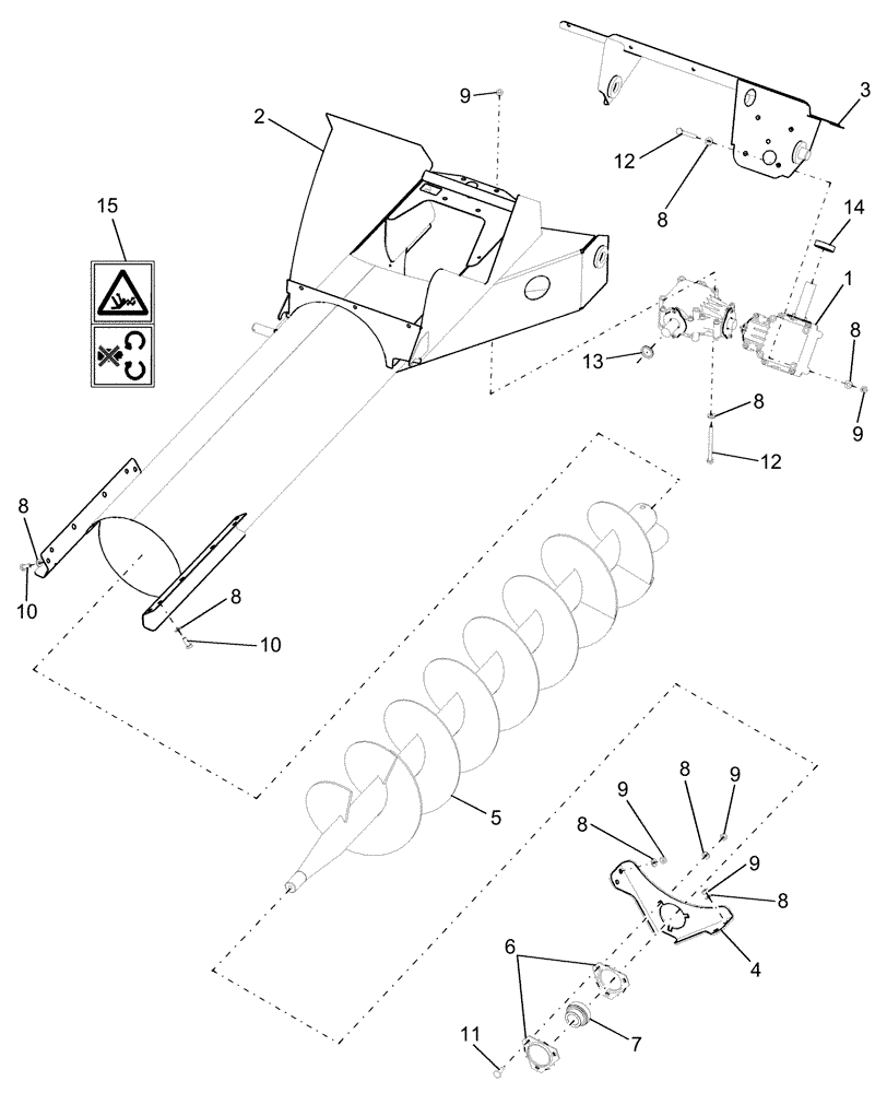 Схема запчастей Case IH AFX8010 - (K.60.B.50[1]) - BUBBLE-UP AUGER K - Crop Processing