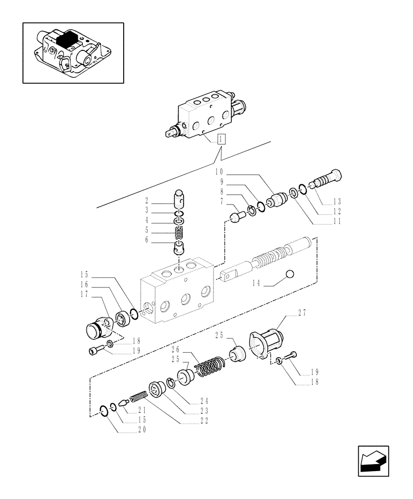 Схема запчастей Case IH MXM140 - (1.82.7/01C) - SIMPLE/DOUBLE-ACTING EXTERNAL CONTROL VALVE BREAKDOWN - C5500 (07) - HYDRAULIC SYSTEM