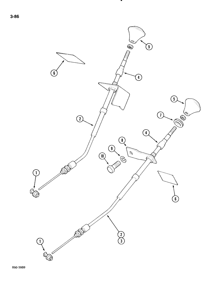 Схема запчастей Case IH 885 - (3-086) - FUEL SHUT OFF CONTROL, WITHOUT CAB (03) - FUEL SYSTEM