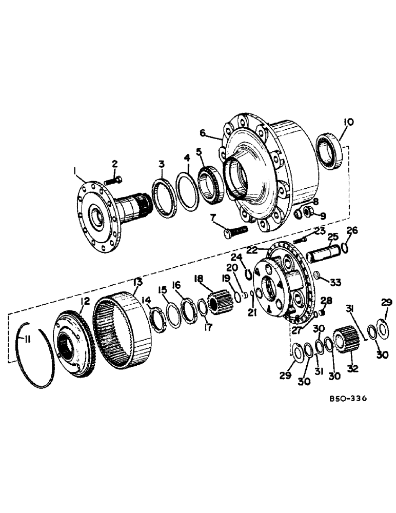 Схема запчастей Case IH 884 - (07-61) - HUB CARRIER, PLANETARY DRIVE, ALL WHEEL DRIVE, ZF AXLE (04) - Drive Train