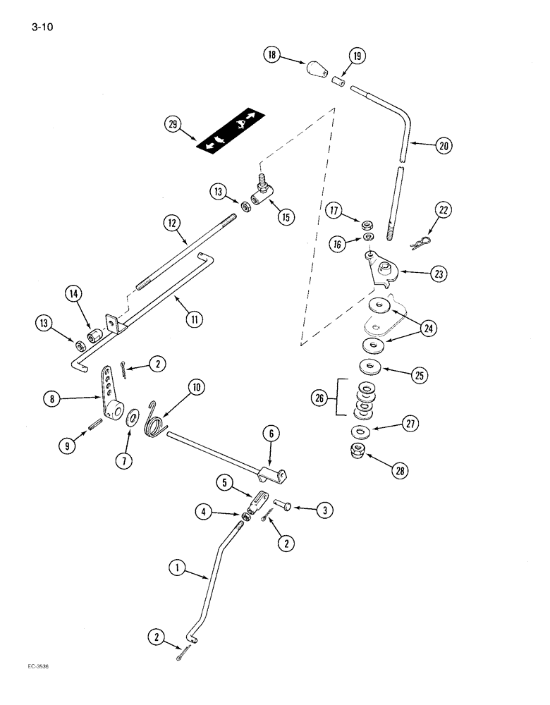 Схема запчастей Case IH 895 - (3-10) - GOVERNOR CONTROL, TRACTOR WITHOUT CAB (03) - FUEL SYSTEM