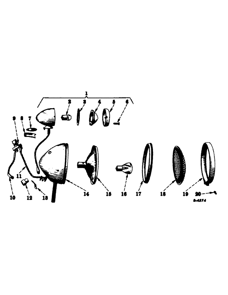 Схема запчастей Case IH SUPER C - (072) - ELECTRICAL SYSTEM, REAR LIGHT AND TAIL LIGHT ATTACHMENT (06) - ELECTRICAL SYSTEMS