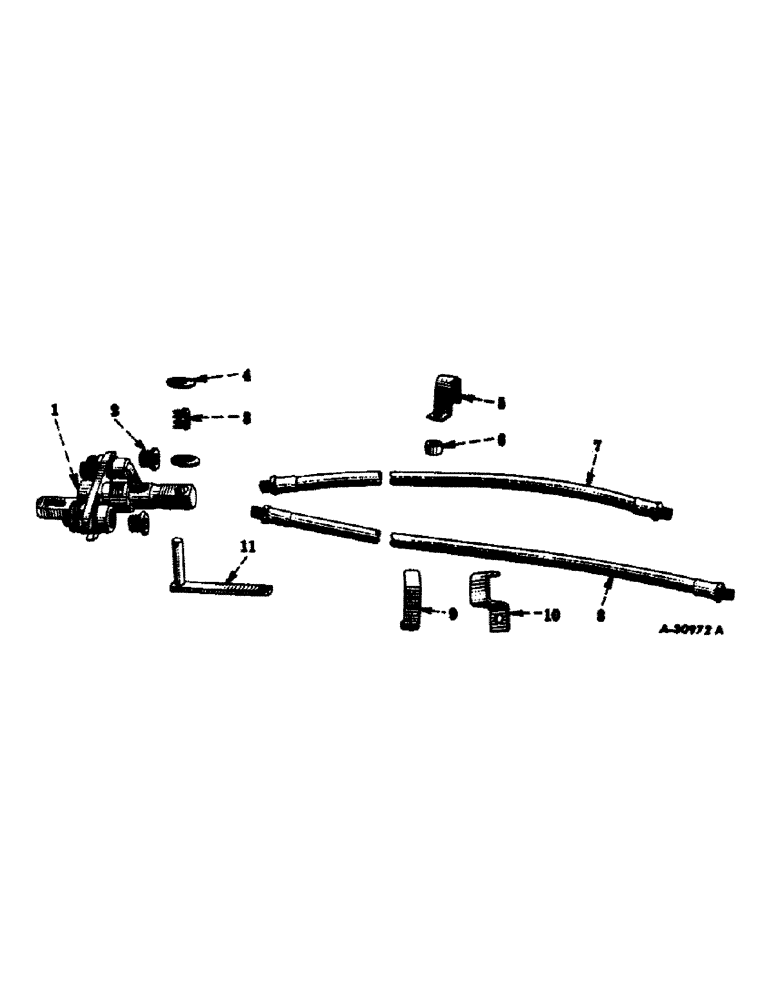 Схема запчастей Case IH SUPER C - (158) - HYD. SYSTEM, REMOTE CONTROL, SPECIAL, BREAK-AWAY COUPLING, FRONT SECTION, BRACKETS, HOSES & CLAMP (07) - HYDRAULIC SYSTEM