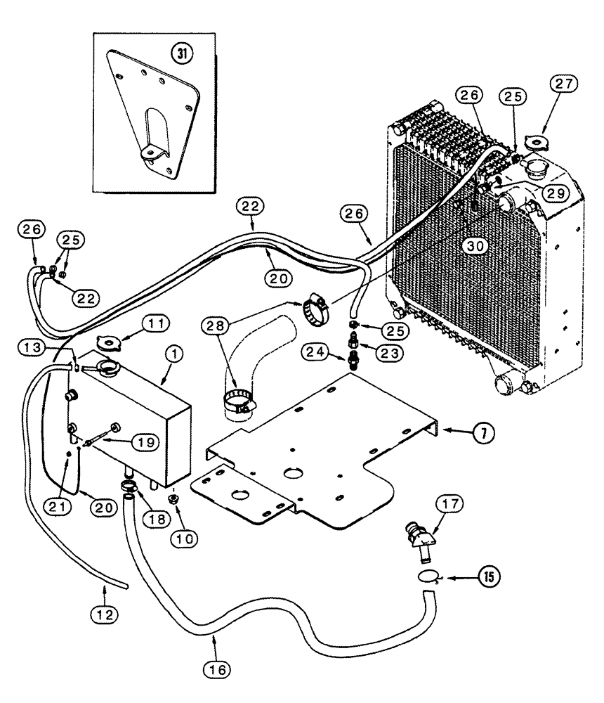 Схема запчастей Case IH 8910 - (2-011C) - DEAERATION SYSTEM, SQUARED TANK, IF EQUIPPED (02) - ENGINE