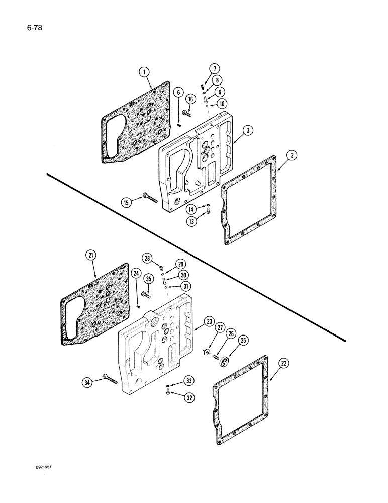 Схема запчастей Case IH 7130 - (6-078) - TRANSMISSION CONTROL VALVE ASSEMBLY, MOUNTING PLATE, FOUR SPEED REVERSE VALVES (06) - POWER TRAIN