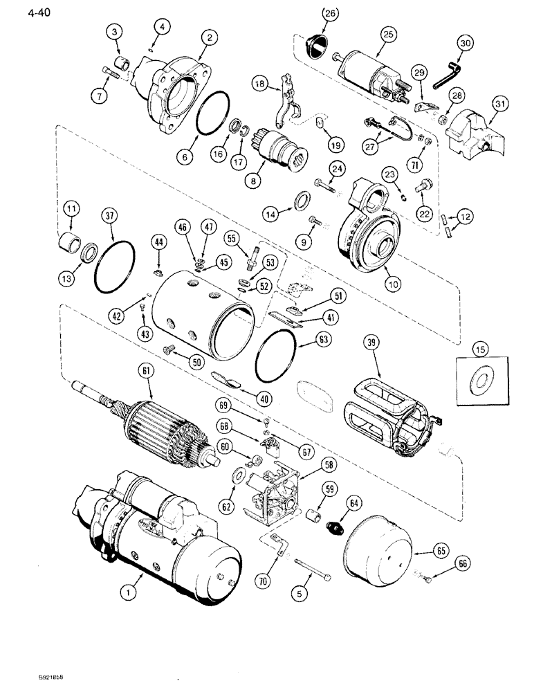 Схема запчастей Case IH 7120 - (4-40) - STARTER ASSEMBLY (04) - ELECTRICAL SYSTEMS