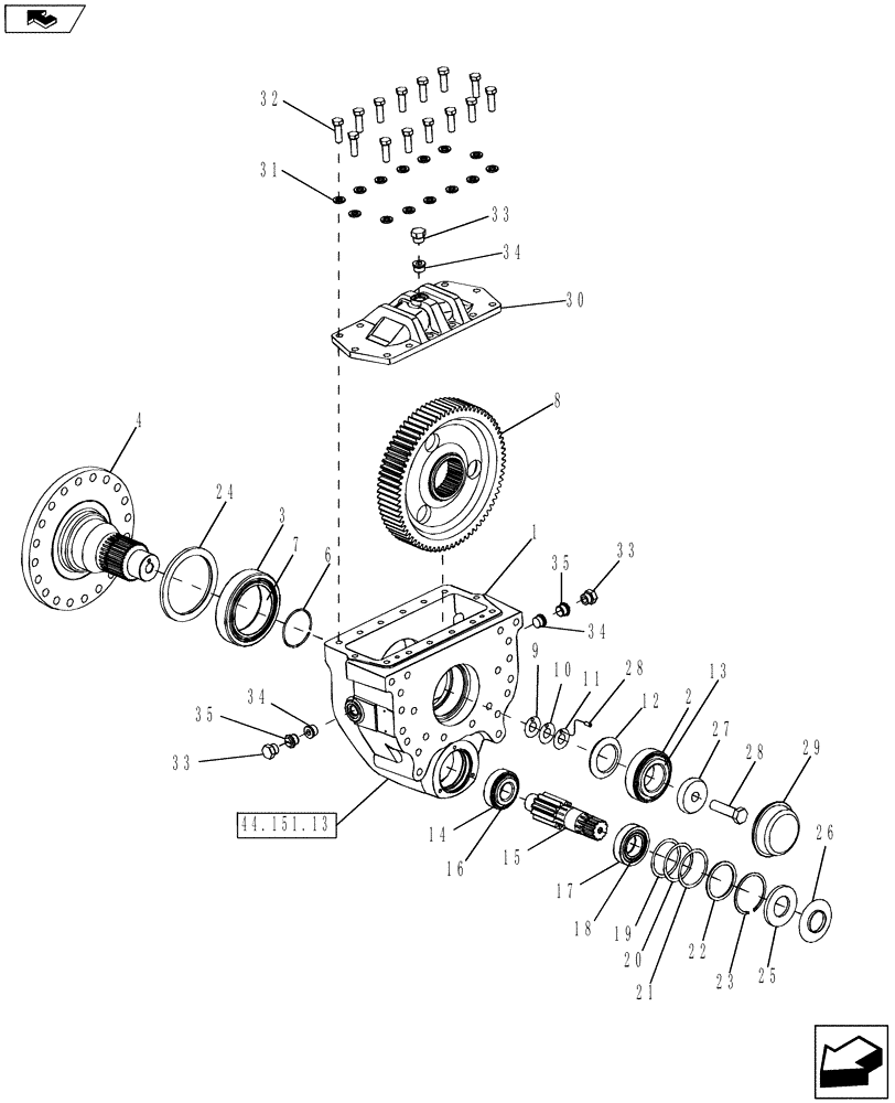 Схема запчастей Case IH 6130 - (25.310.01) - FINAL DRIVE ASSY (25) - FRONT AXLE SYSTEM