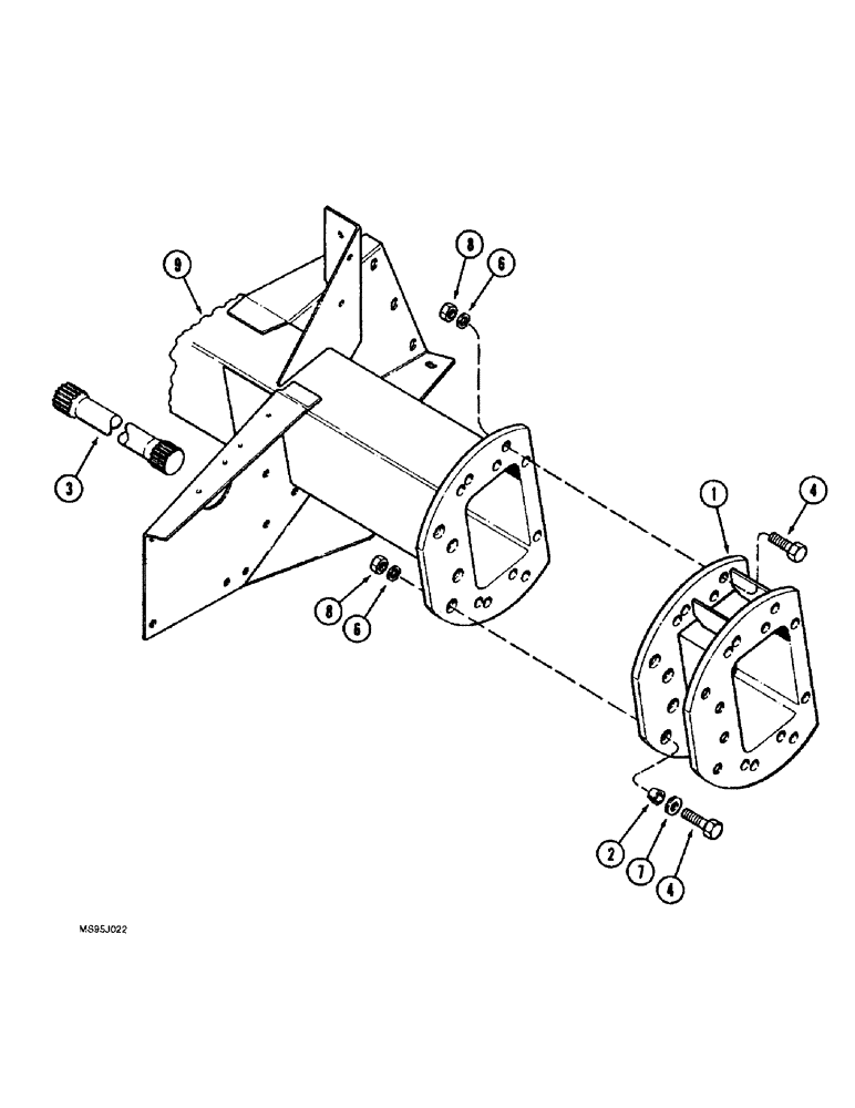 Схема запчастей Case IH 1688 - (6-60) - AXLE EXTENSION SHORT (03) - POWER TRAIN