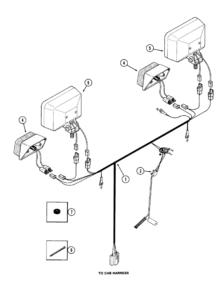 Схема запчастей Case IH 2394 - (4-14) - REAR COMPONENT HARNESS (04) - ELECTRICAL SYSTEMS
