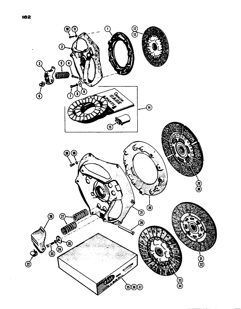 Схема запчастей Case IH 530 - (162) - 9-1/4" AND 10" CLUTCH, PRIOR S/N 8262800 (06) - POWER TRAIN