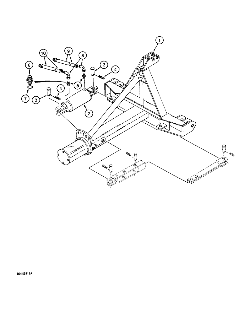 Схема запчастей Case IH 30 - (8-02) - HYDRAULIC HOSES AND CYLINDER, USED WITH MODEL 30 BLADE (08) - HYDRAULICS