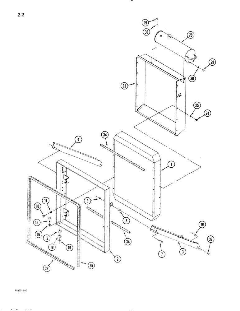 Схема запчастей Case IH STEIGER - (2-02) - RADIATOR MOUNTING (02) - ENGINE
