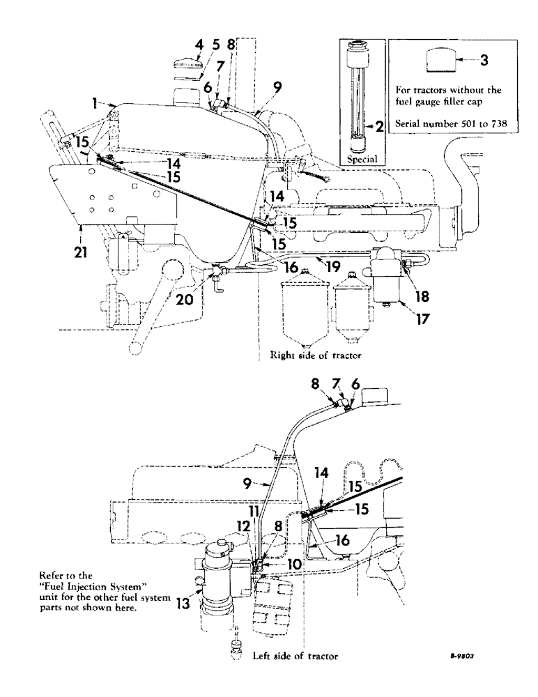 Схема запчастей Case IH 300 - (190) - CHASSIS, FUEL SYSTEM, FOR TRACTORS EQUIPPED WITH DIESEL ENGINE (12) - CHASSIS