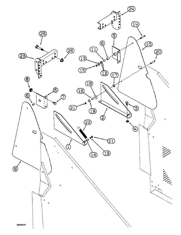 Схема запчастей Case IH 2055 - (9D-25C) - BASKET DOOR, FILLER PANEL, 5 ROW WIDE (16) - BASKET
