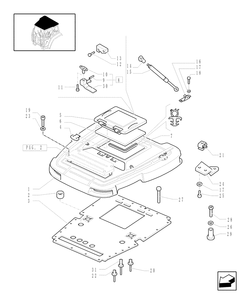 Схема запчастей Case IH JX1080U - (1.94.0[01A]) - CAB WITH ESCAPE HATCH - CAB, ROOF, OPENING AND INTERNAL TRIMMING - C5359 - D4934 (10) - OPERATORS PLATFORM/CAB
