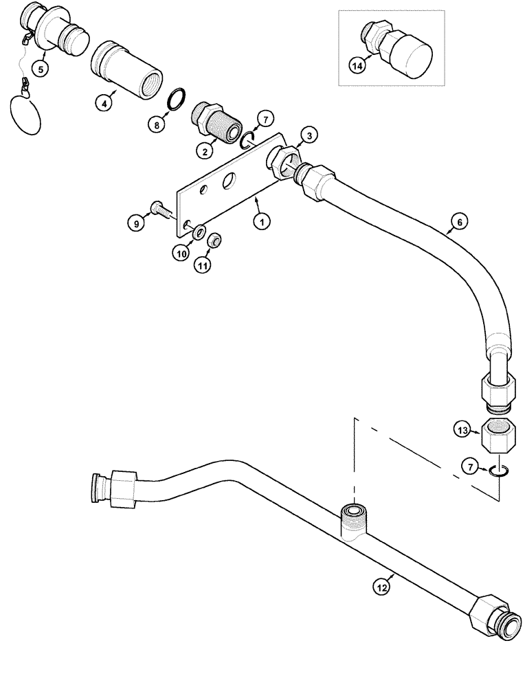 Схема запчастей Case IH MX135 - (08-12) - MOTOR RETURN COUPLER (08) - HYDRAULICS