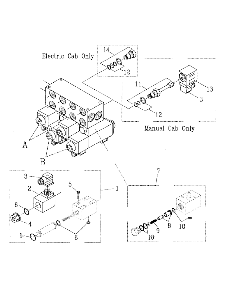 Схема запчастей Case IH 7000 - (B05-10) - HYDRAULIC VALVE, S/TRIM & C/D LIFT Hydraulic Components & Circuits