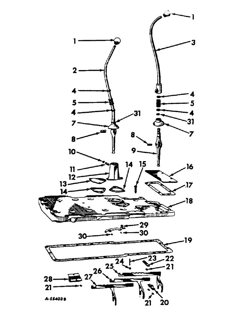 Схема запчастей Case IH 460 - (109) - REAR FRAME & DRIVING MECHANISMS, GEAR SHIFT MECHANISM & REAR FRAME COVER, FORWARD OPERATION Rear Frame & Driving Mechanisms