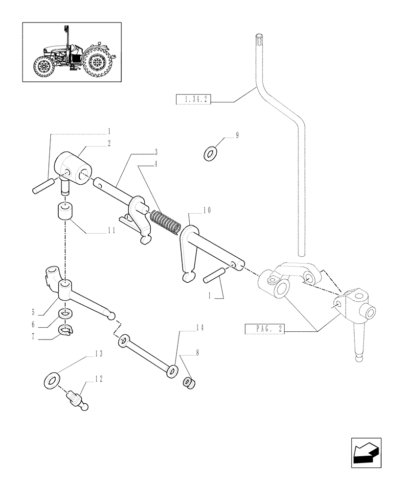 Схема запчастей Case IH JX1075C - (1.29.1/10[01]) - (VAR.007) NA PACKAGE - TRANSMISSION EXTERNAL SHIFTING CONTROLS (03) - TRANSMISSION
