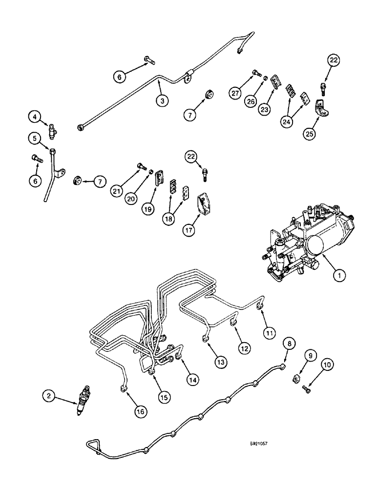 Схема запчастей Case IH 1800 - (3-02) - FUEL INJECTION SYSTEM, 6TA-590 ENGINE (02) - FUEL SYSTEM