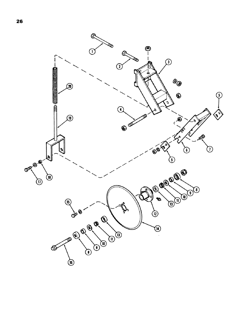Схема запчастей Case IH 100-SERIES - (26) - STABILIZER DISK WITHOUT DEPTH BANDS, SN1605900 AND UP 