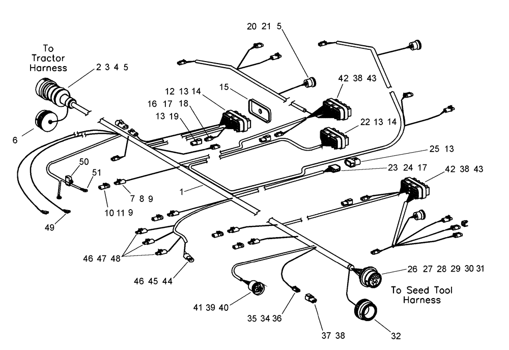 Схема запчастей Case IH ADX3430 - (A.50.A[04]) - TOW BETWEEN VARIABLE DRIVE CART HARNESS A - Distribution Systems