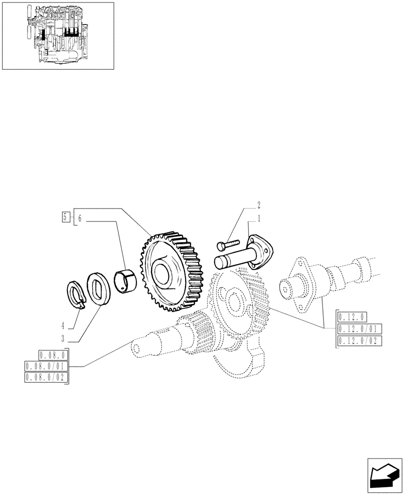 Схема запчастей Case IH JX60 - (0.10.0) - CAMSHAFT DRIVE GEARS (01) - ENGINE